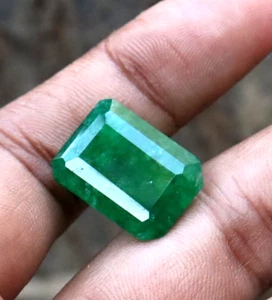 Emerald Certified Natural Colombian 13.80 Ct Loose Gemstone Emerald Cut Green - Picture 1 of 11