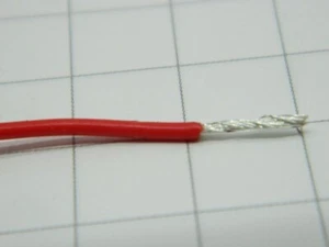 5 metri CAVO UNIPOLARE AWG16 TEFLON ROSSO RAME OFC ARGENTATO (M.5) # - Foto 1 di 1
