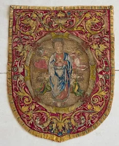 Belle broderie religieuse ancienne non encadrée - Photo 1 sur 2