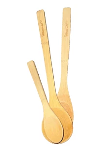 Pampered Chef Wooden Spoons Set of 3 Bamboo Spoon Lot - Picture 1 of 10