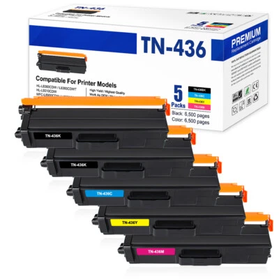 5PK TN436 Toner Cartridge for Brother TN433 HL-L9310CDW MFC-L8900CDW High Yield - Image 1 of 4