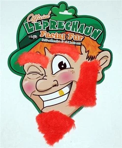 LEPRECHAUN ELF San Patricio Día NARANJA Barba Cejas Aburdidura PELO FACIAL PIEL - Imagen 1 de 1