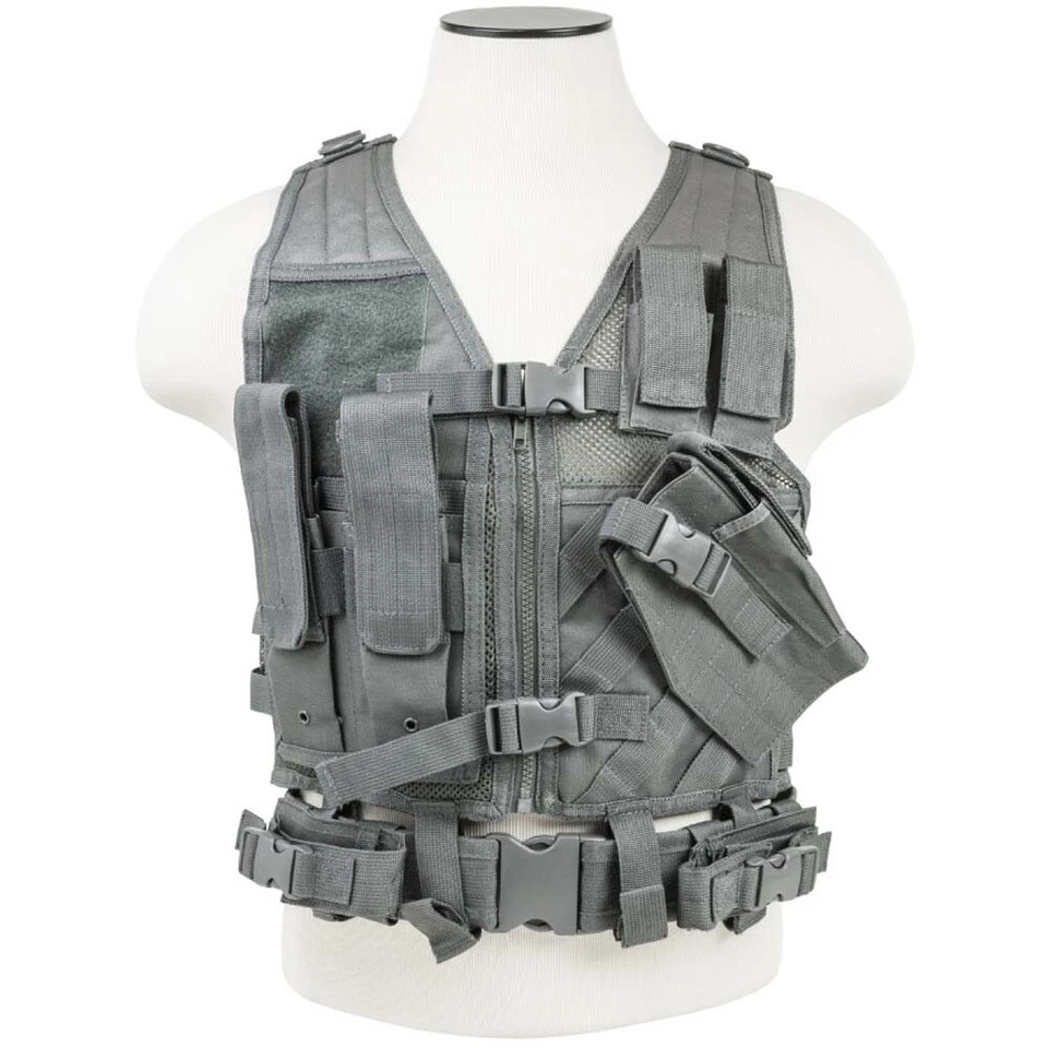 NcSTAR 2916 Cross Draw Vest Tactical Gear Utility Harness Rig w/ Belt XS-2XL - Image 1 of 1