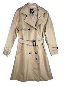 Womens Trench Coat Farvalue Double Breasted Detachable Hood Sz XL NEW - Picture 1 of 11