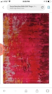 Surya Banshee 5'x8' Area Rug Bright Red, Bright Pink, Lilac, Mustard - Picture 1 of 3