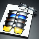 5 pièces ! Lunettes de soleil verres à clip magnétique + 1 paire de lunettes de sport extérieur cadre Rx