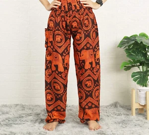 Ladies Harem Pants Baggy Bohemian Boho Hippie Aladdin Yoga Genie Trousers HEZ - Picture 1 of 4