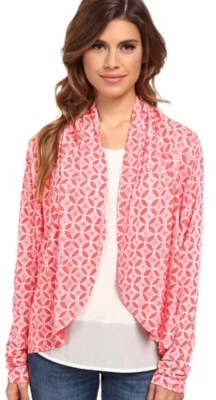 Nuevo Cárdigan FRESH PRODUCE Circle Coast Coral Bliss Blanco Tejido Abierto Top Talla M/L Foto 1 de 4