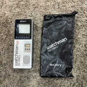 Vintage Sony Watchman Model FD-3A AM/FM Stereo Mini TV with carry sony bag - Picture 1 of 17