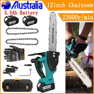 For Makita 12'' Cordless Electric Chainsaw 2X Battery 18V Powered Wood Cutter - Picture 1 of 12