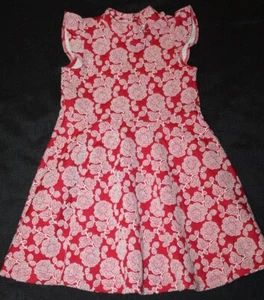 Girls JANIE AND JACK red floral dress Size 5 - Picture 1 of 2