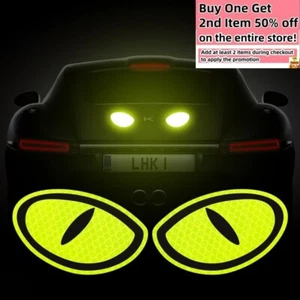 A Pair Eyes Auto Decal Rear Nighttime Driving Safety Warning Reflective Stickers - Picture 1 of 6