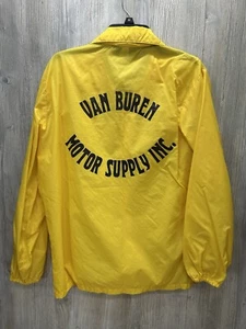 Vintage Yellow Nylon Jacket “Van Buren Motor Supply” Pla-Jac Mens 40-42 Med USA - Picture 1 of 4