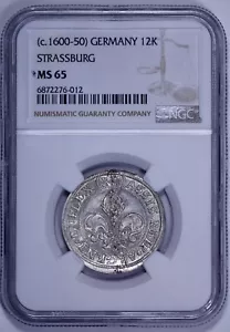 c 1600-50 Germany 12 Kreuzer Strassburg NGC MS 65 Top Pop - Picture 1 of 4