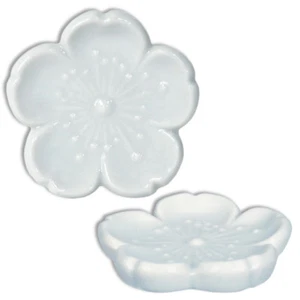 4 PCS. Japanese Ceramic Chopstick Rest White Sakura Cherry Blossom Made in Japan - Picture 1 of 1