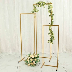 GOLD 4 Rectangular Metal Floral Display Frame Arch Backdrop STAND Set Events - Picture 1 of 8