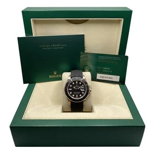 Rolex Yacht-Master 126655 18K Rose Gold Black Dial Automatic Watch B&P - Picture 1 of 8