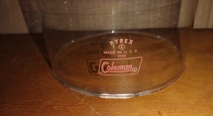VINTAGE COLEMAN LANTERN GLOBE RED  COLEMAN & PYREX GLASS LOGO 220 4 7/8" 5 3/16" - Picture 1 of 2