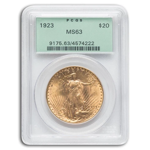 1923 $20 Saint-Gaudens Gold Double Eagle MS-63 PCGS - SKU#25970 Cover