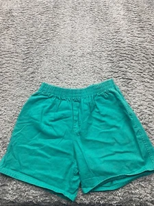 Vtg Apparatus Shorts Boys XL 18-20 Teal Pull On Baggy Relaxed Fit Cubbies 90s - Picture 1 of 9