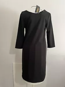 Abito da donna nero solo TAGLIA 6 XS manica a 3/4 lucido - Foto 1 di 15