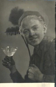 Young Man Making a Toast with His Cocktail 1960 Yugoslavia Stamp RPPC Postcard - Picture 1 of 2