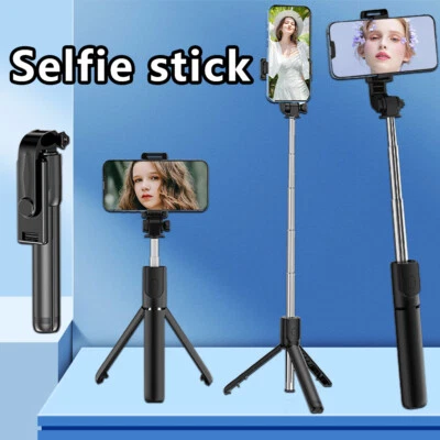 Trípode negro para selfies soporte de escritorio remoto soporte para teléfono para iPhone Samsung Foto 1 de 4