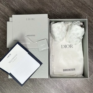 Dior Birkenstock Empty Grey Shoebox Tokio Mule Size 41 Receipt - Picture 1 of 5