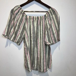 Arizona Girls Plus Size 3XL (22 1/2) Boho Top Shirt Short Flowy Sleeves EUC - Picture 1 of 6