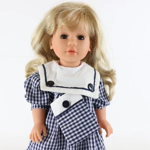 Max Zapf Creation Schlafaugen 1997 große 17" Vinyl Puppe mit blauem Kleid - Bild 1 von 7