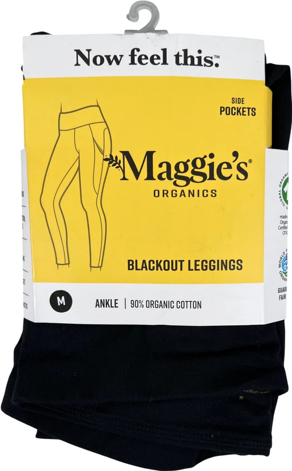 Maggies Organics Women’s Black Cotton Side Pocket Leggings - M - Image 1 of 4