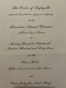 1967 Order of Lafayette Freedom Award Dinner Invitation Clare Boothe Luce - Picture 1 of 22