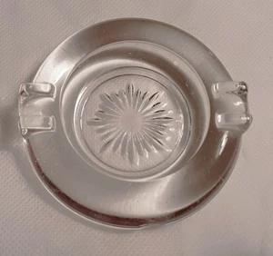 Clear GLASS Vintage ASH TRAY 3.25"round Depression Era - Picture 1 of 7