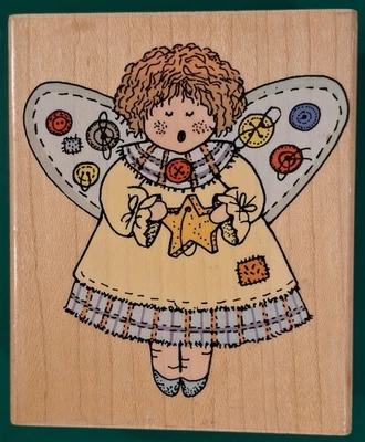 HERO ARTS, Button Angel H1044, 1996, sello de goma montado en madera Foto 1 de 4