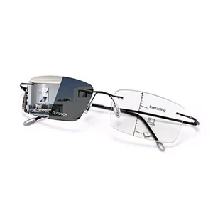 Photochromic Progressive Multifocus Reading Glasses UV Sunglasses Black 3.5 x - Picture 1 of 7