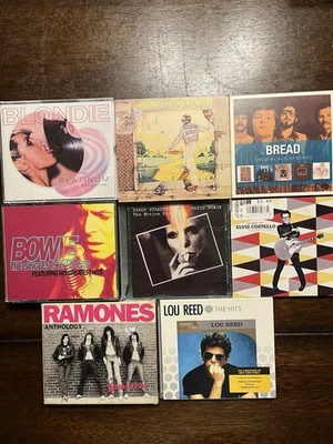 1970s CD 8 Lot Bowie Elton Blondie Ramones Reed Costello Bread FREE SHIPPING Foto 1 de 4