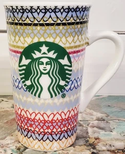 Starbucks Tall Multicolor Wrap-around Hearts Coffee Mug Cup 16oz - Picture 1 of 6