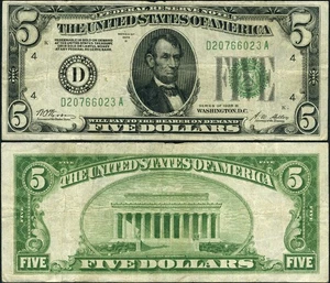FR. 1952 D $5 1928-B Federal Reserve Note Cleveland D-A Block DGS VF - Picture 1 of 3