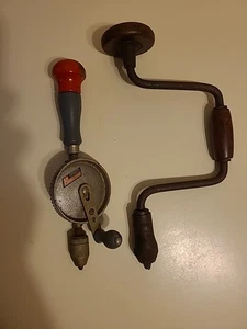 Vintage Stanley Handyman HY-LO H1220 Hand + Antique Bit Brace Drills (C34) - Picture 1 of 18