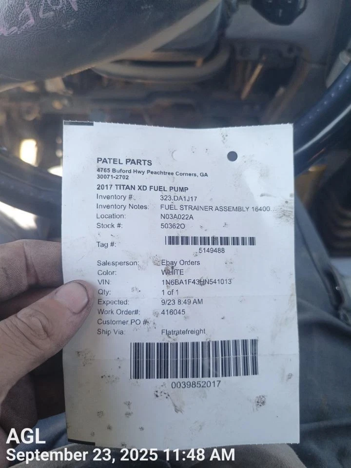 FUEL PUMP 16400EZ40B 2017 NISSAN TITAN XD Foto 1 de 4