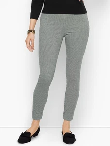 TALBOTS Mini-Houndstooth SOHO ANKLE PANT Pull-On Ponte Knit Leggings 6 - Picture 1 of 6