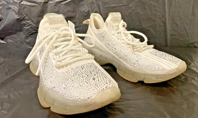 Steve Madden SM NY90 Maxima-R Rhinestone Women Size 11 White See Pics - Image 1 of 4
