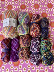 West Yorkshire Spinners Signature & Opal Variegated Stripe 4 Ply Sock Yarn lot - Picture 1 of 9