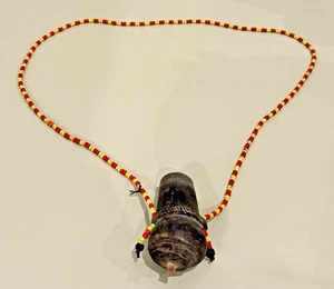 Vintage Miniatur Afrikanischer Kürbis Stamm Kenia Trinkkürbis Halskette - Bild 1 von 10