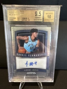 2019-20 Panini Prizm Rookie Penmanship Ja Morant AUTO #RP-JMT BGS 9.5 - Picture 1 of 2