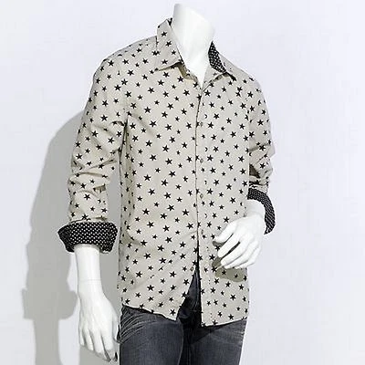 Authentic Icon American Idol by Tommy Hilfiger L Large Mens Grey Star Shirt - Image 1 of 4