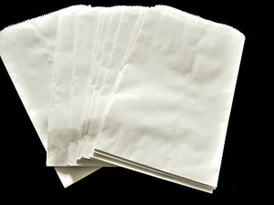 100 sacchetti di carta piatta kraft bianca 6x9 per merchandise, sacchetti per bomboniere per feste, sacchetti regalo - Foto 1 di 5