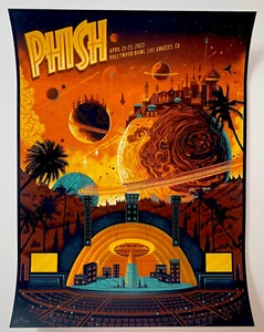 Poster Phish Hollywood Bowl Los Angeles CA aprile 2023 S/N serigrafia ufficiale - Foto 1 di 16