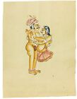 Indian Miniature Art Watercolor Old Paper Nude Painting Mughal Emperor Erotic