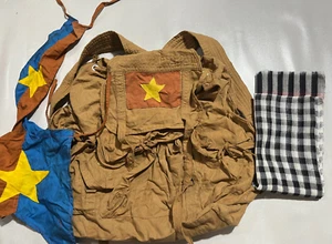 scarf ,VC NORTH VIETNAMESE ARMY Combat Rucksack / Backpack , bonus 2 small flag - Picture 1 of 6